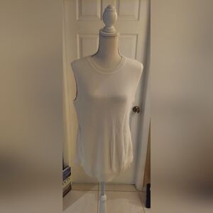 Banana Republic White Ribbed Tank Top